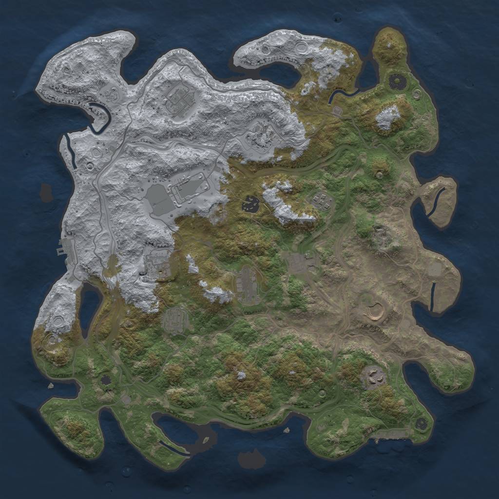 Rust Map: Procedural Map, Size: 4250, Seed: 578535169, 18 Monuments