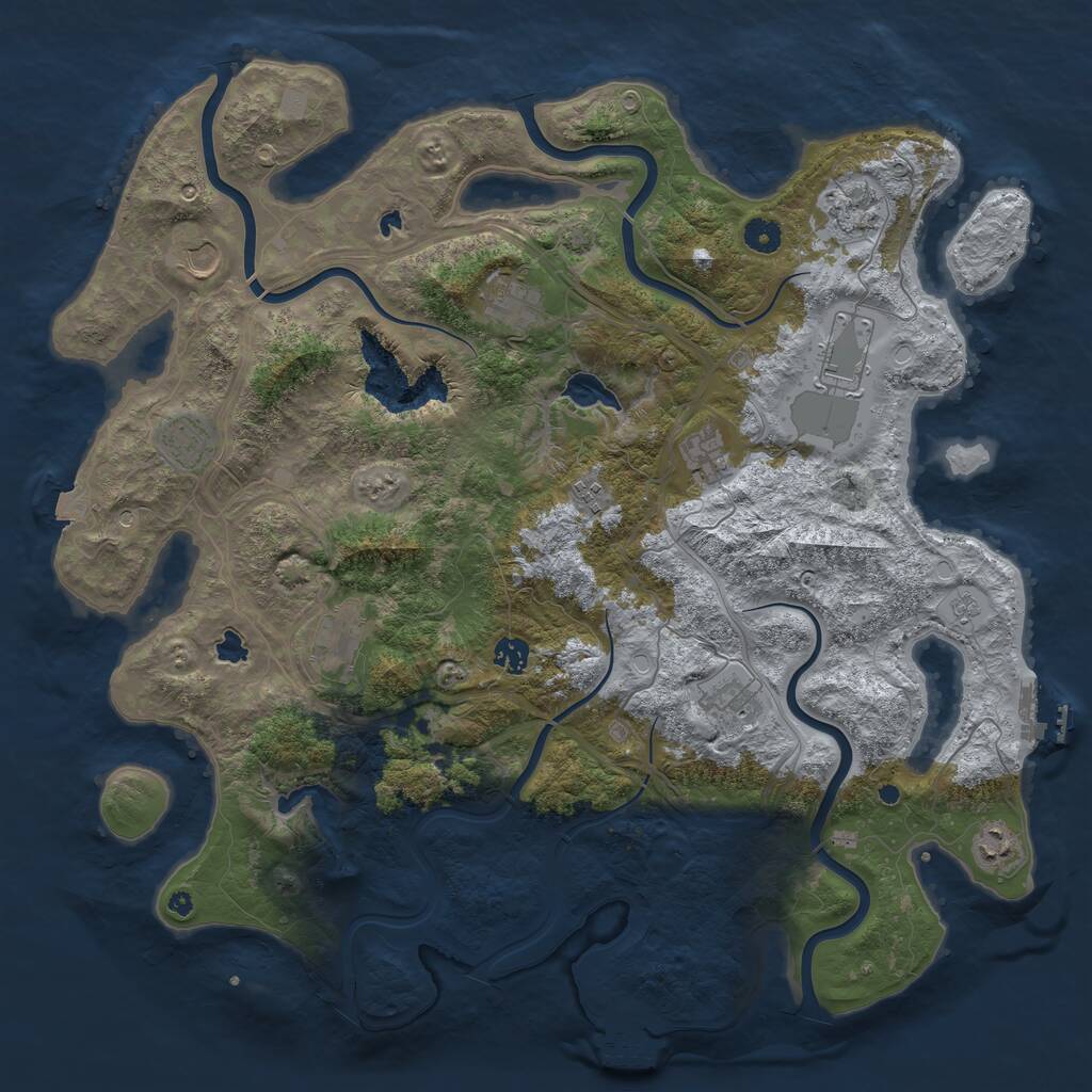 Rust Map: Procedural Map, Size: 4500, Seed: 12954412, 17 Monuments