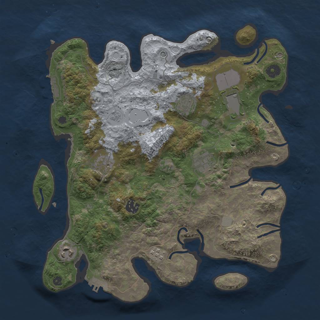 Rust Map: Procedural Map, Size: 3500, Seed: 15324, 16 Monuments