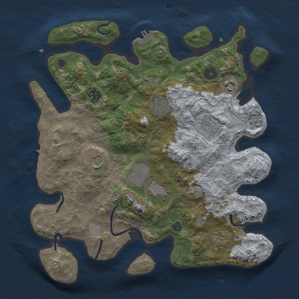 Rust Map: Procedural Map, Size: 3500, Seed: 31118384, 17 Monuments