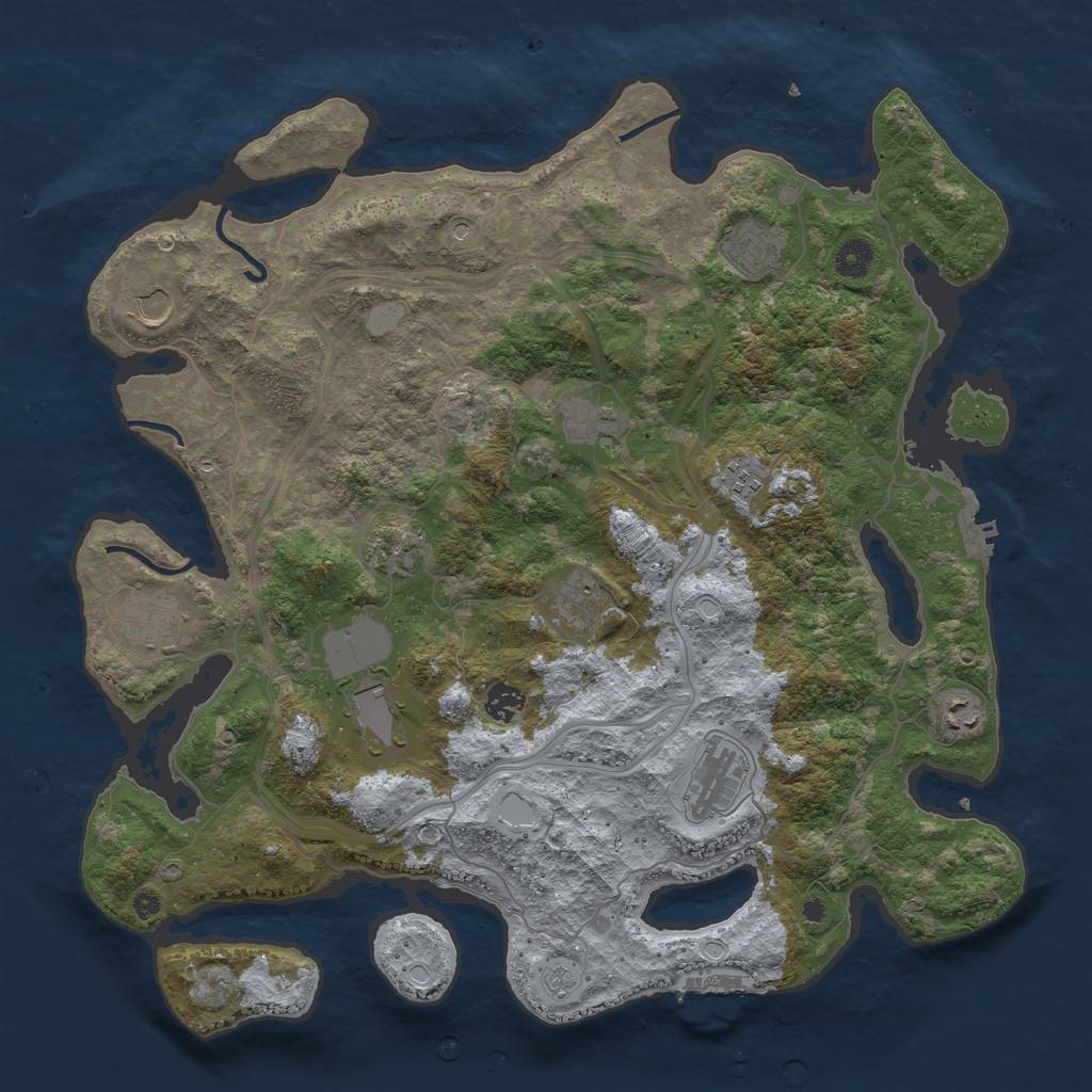 Rust Map: Procedural Map, Size: 4250, Seed: 1317139437, 18 Monuments