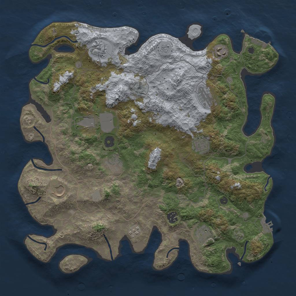 Rust Map: Procedural Map, Size: 4000, Seed: 1611028420, 17 Monuments