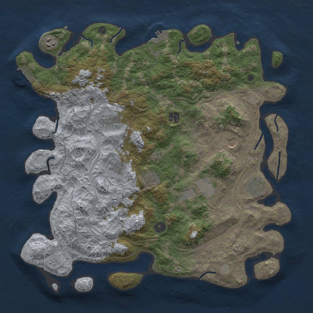 Rust Map: Procedural Map, Size: 4250, Seed: 18519, 17 Monuments
