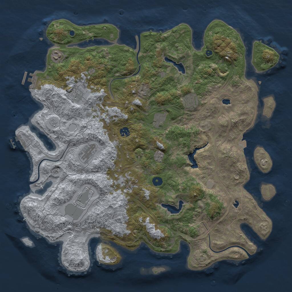 Rust Map: Procedural Map, Size: 4500, Seed: 963254, 15 Monuments