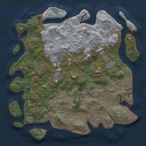 Thumbnail Rust Map: Procedural Map, Size: 4500, Seed: 1116677023, 17 Monuments