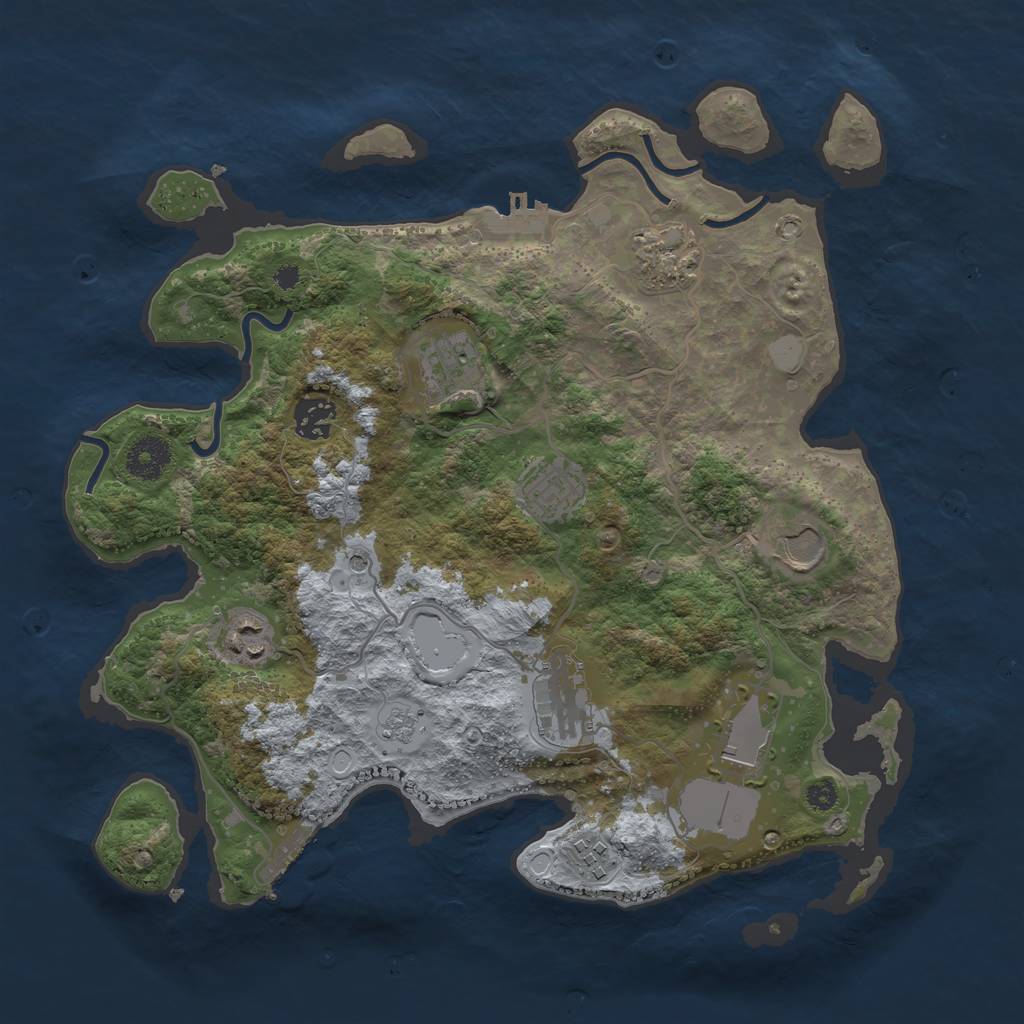 Rust Map: Procedural Map, Size: 3500, Seed: 8122022, 18 Monuments