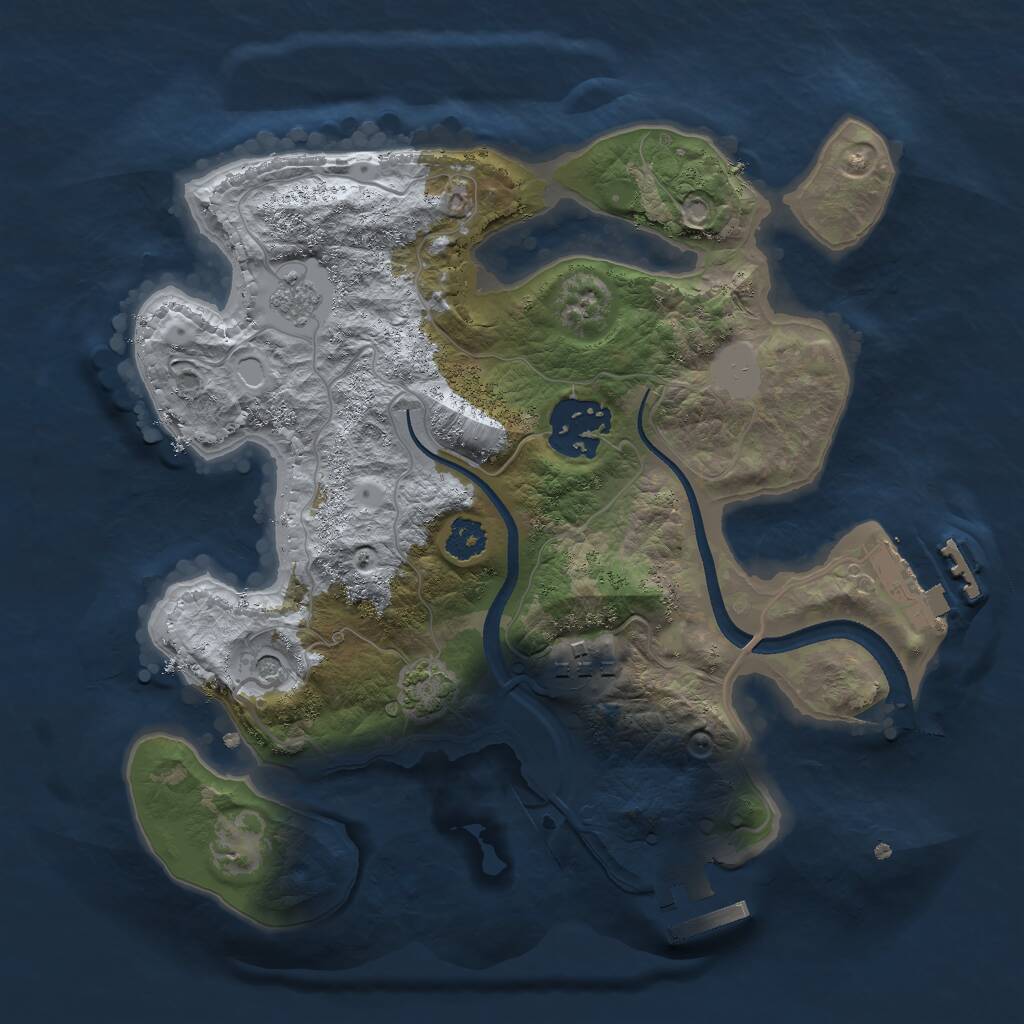 Rust Map: Procedural Map, Size: 2500, Seed: 32588, 8 Monuments