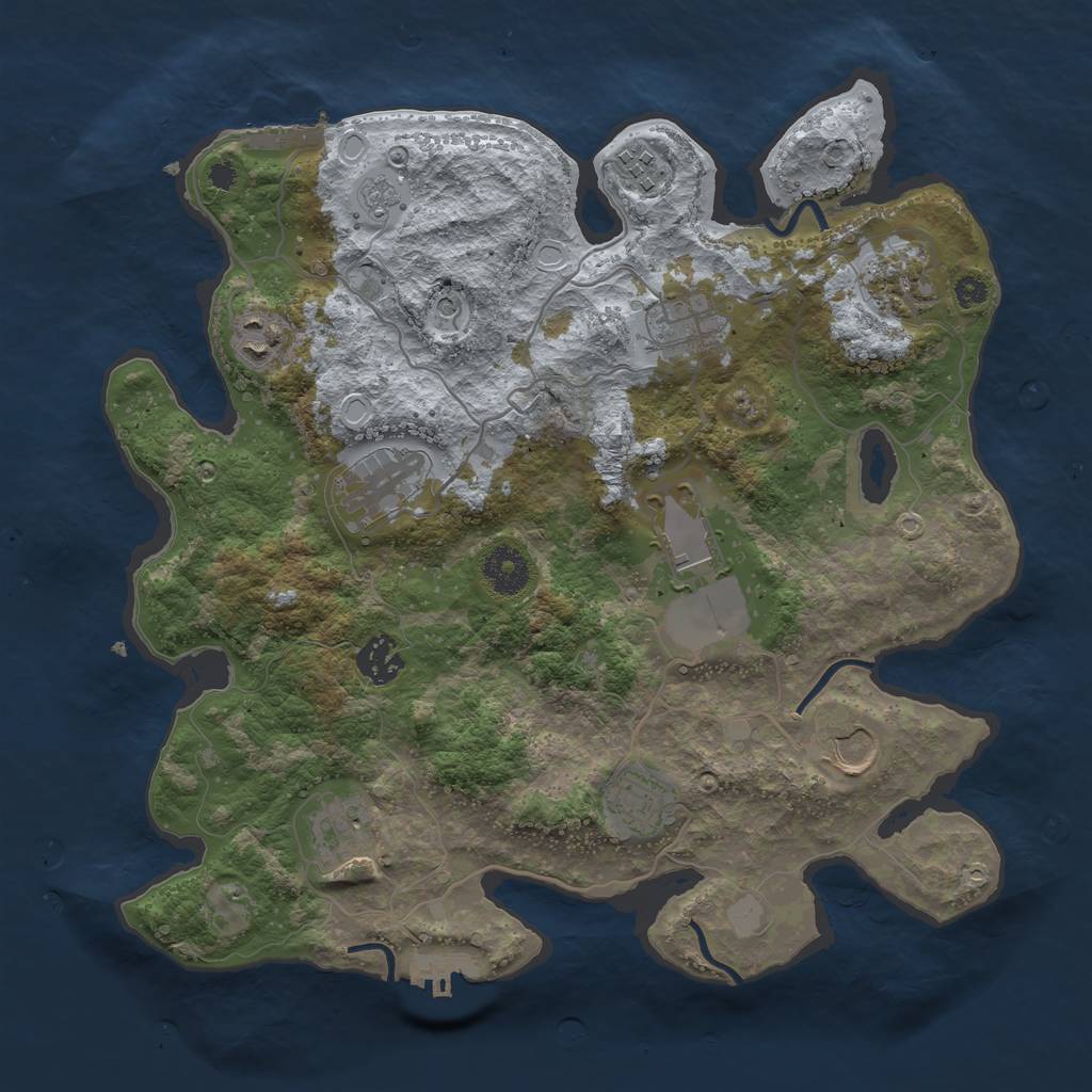 Rust Map: Procedural Map, Size: 3500, Seed: 1556166401, 19 Monuments