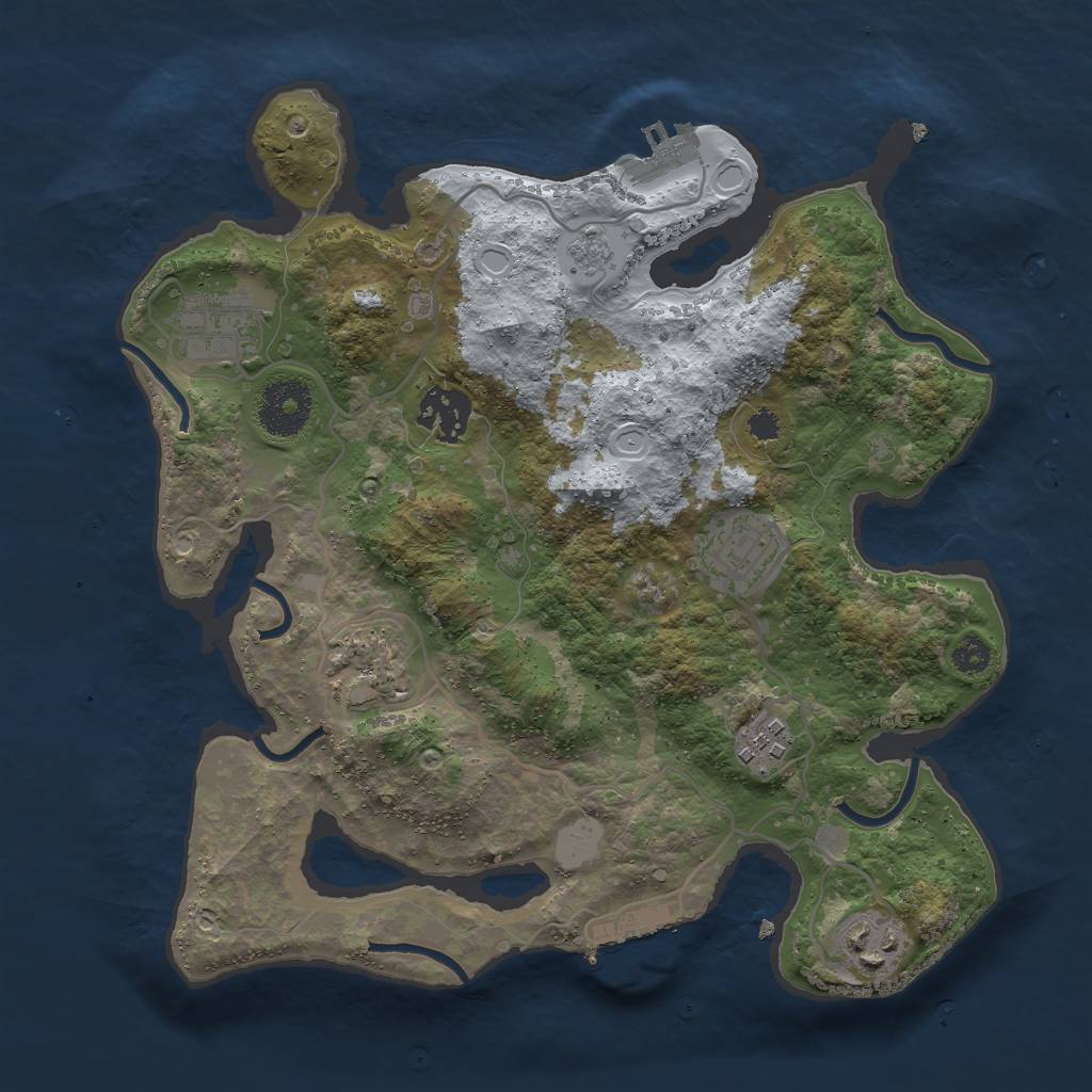 Rust Map: Procedural Map, Size: 3000, Seed: 339327661, 14 Monuments