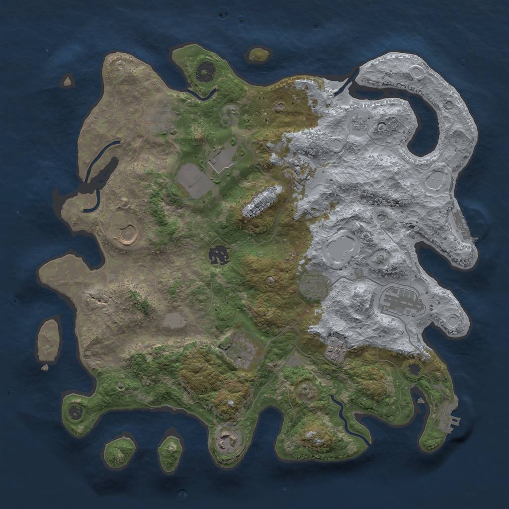 Rust Map: Procedural Map, Size: 3750, Seed: 72004, 19 Monuments