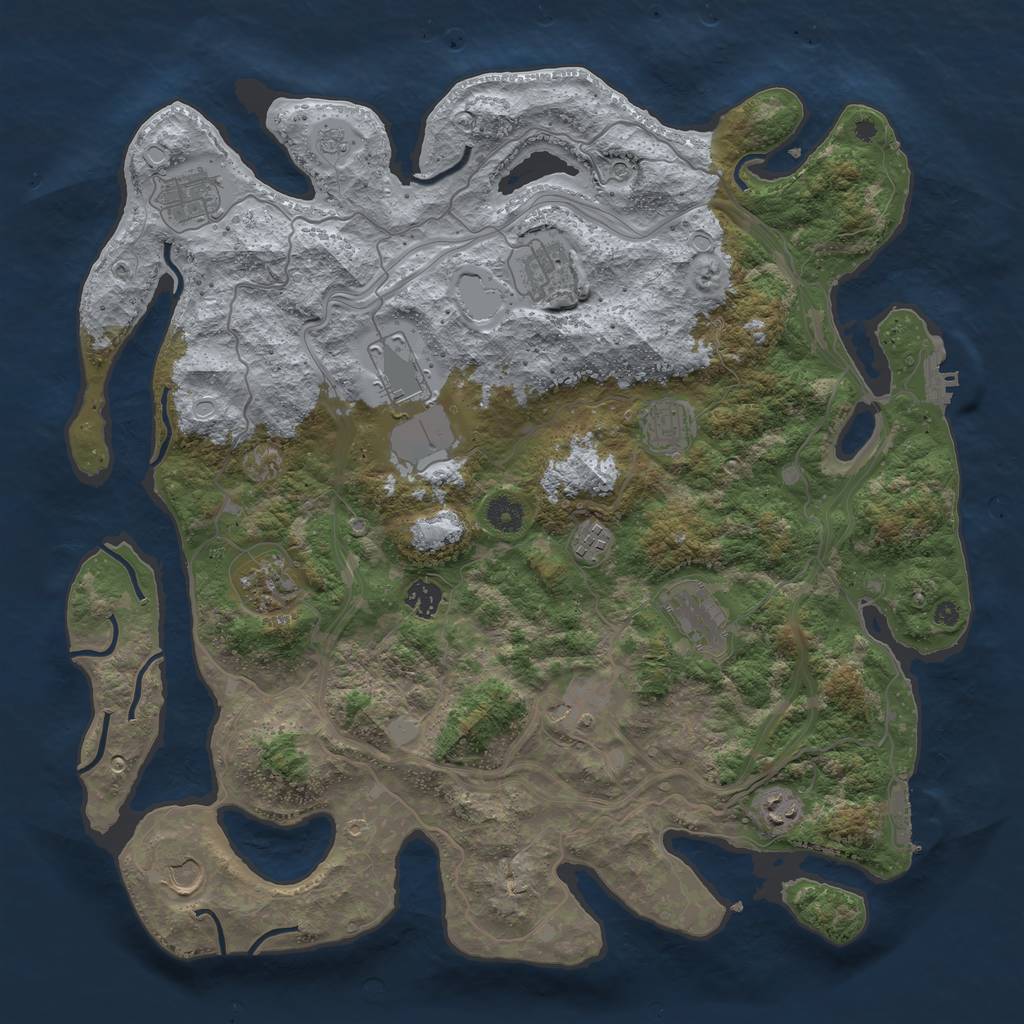 Rust Map: Procedural Map, Size: 4250, Seed: 477660227, 20 Monuments