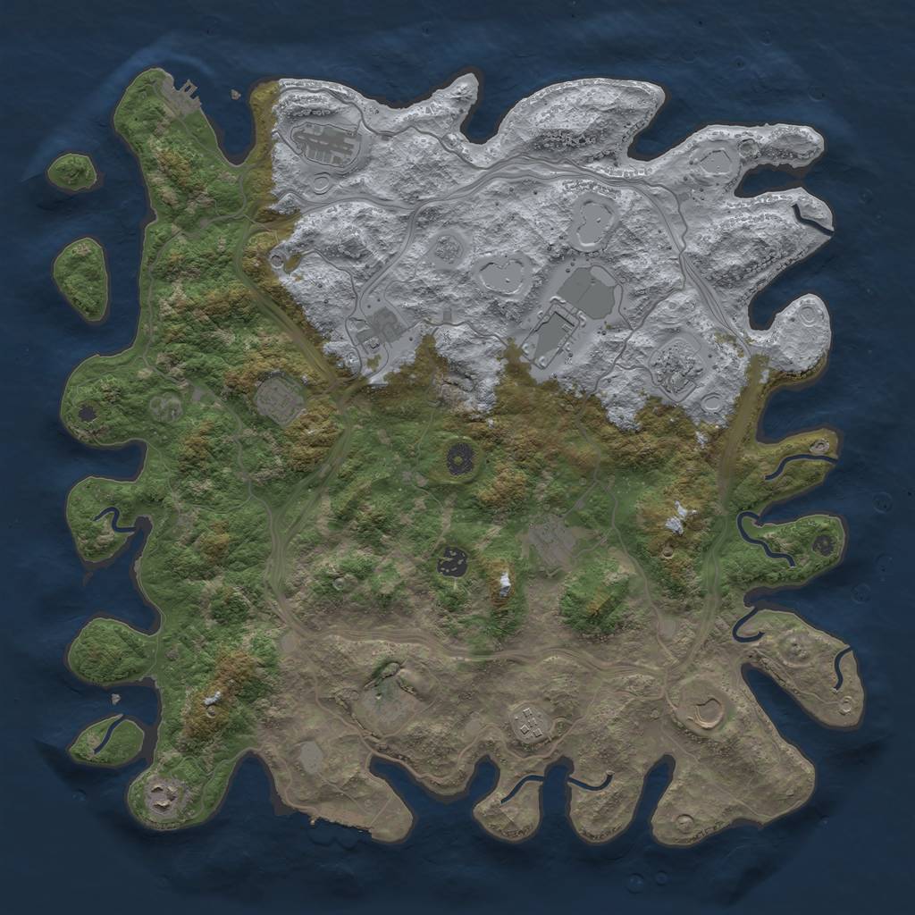 Rust Map: Procedural Map, Size: 4500, Seed: 1871933738, 20 Monuments