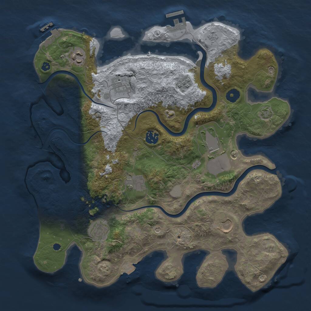 Rust Map: Procedural Map, Size: 3500, Seed: 1504546910, 14 Monuments