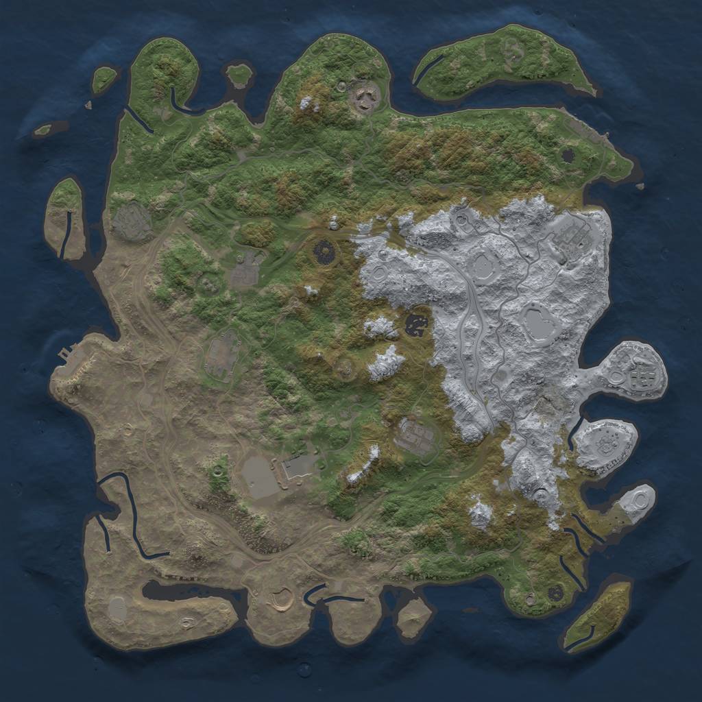 Rust Map: Procedural Map, Size: 4500, Seed: 114754064, 19 Monuments