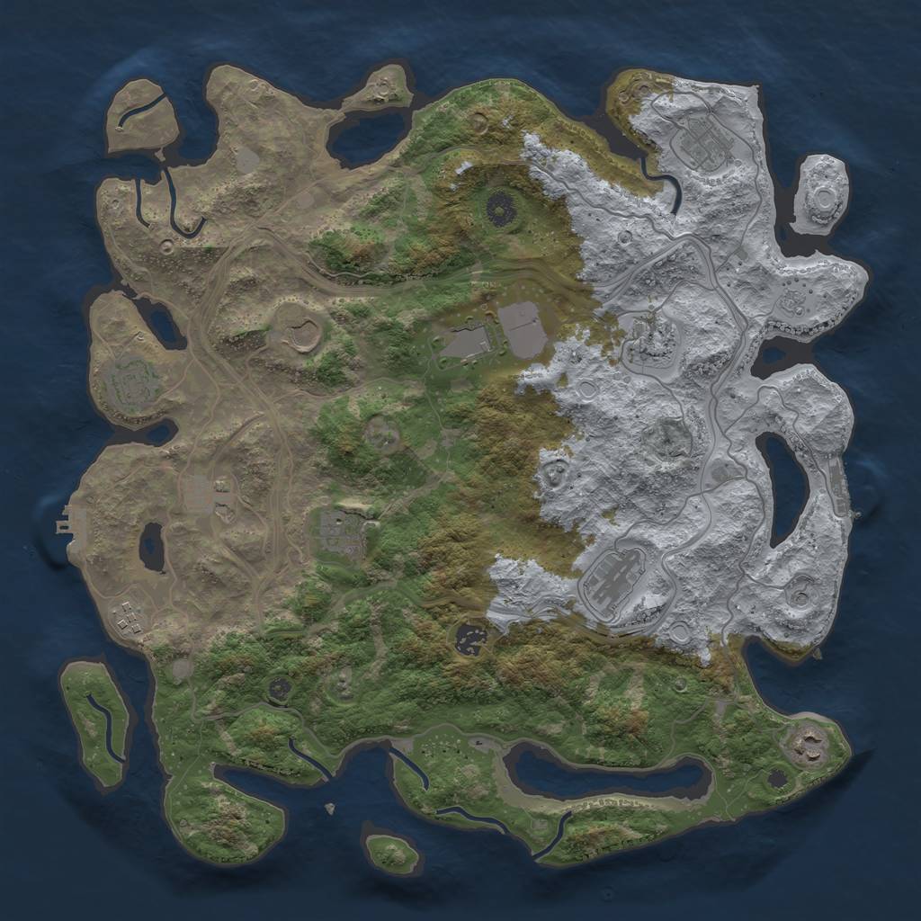 Rust Map: Procedural Map, Size: 4250, Seed: 776446012, 20 Monuments