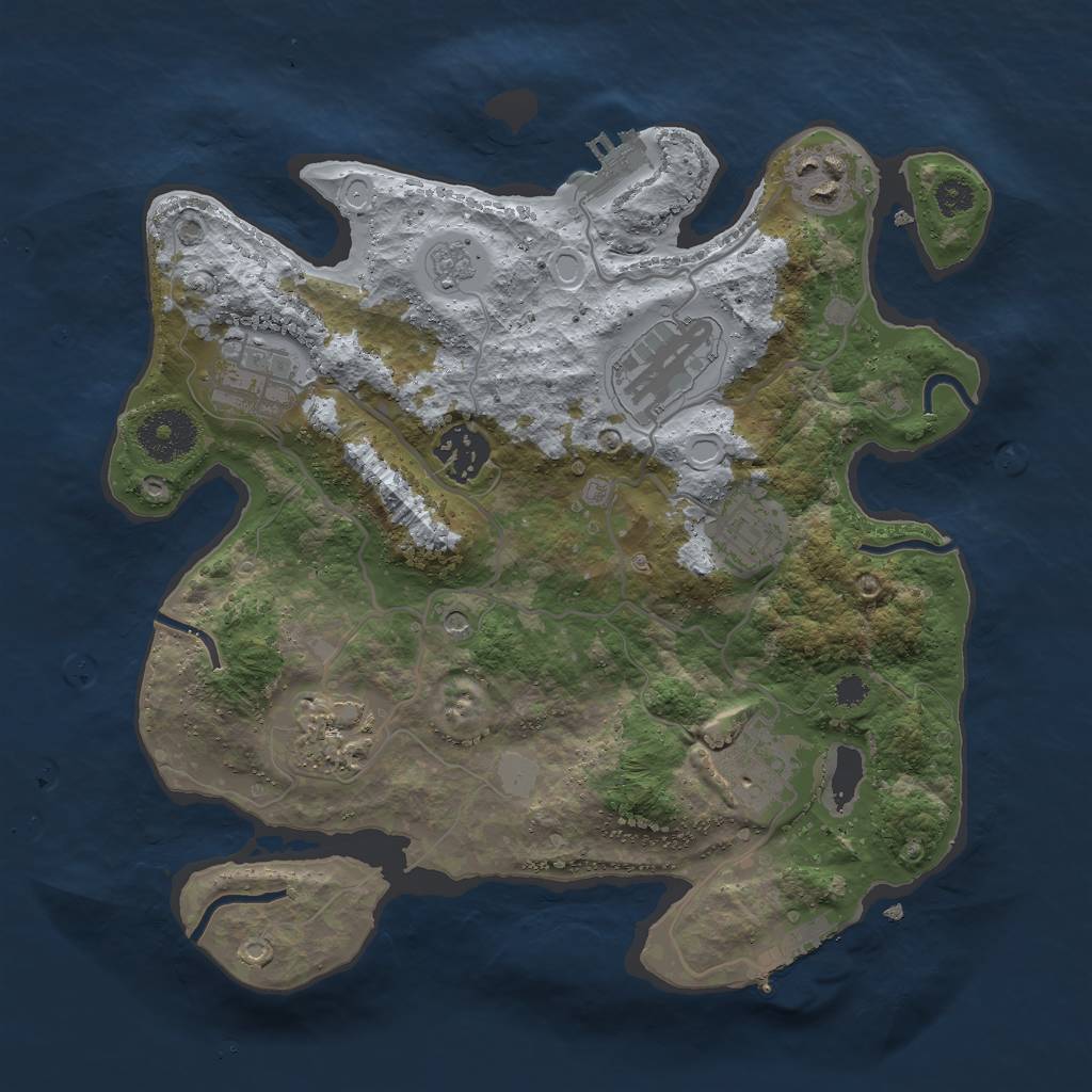 Rust Map: Procedural Map, Size: 3000, Seed: 1626826965, 14 Monuments