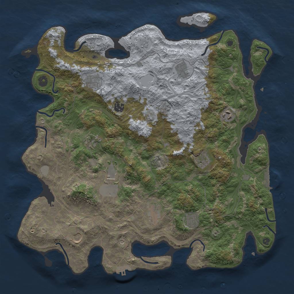 Rust Map: Procedural Map, Size: 4250, Seed: 1707503236, 20 Monuments
