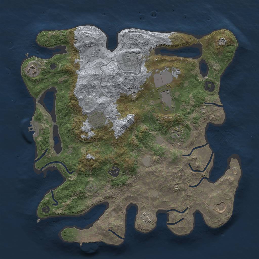 Rust Map: Procedural Map, Size: 3500, Seed: 146284899, 17 Monuments