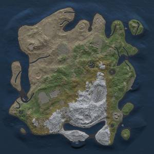 Thumbnail Rust Map: Procedural Map, Size: 3500, Seed: 1611290365, 19 Monuments