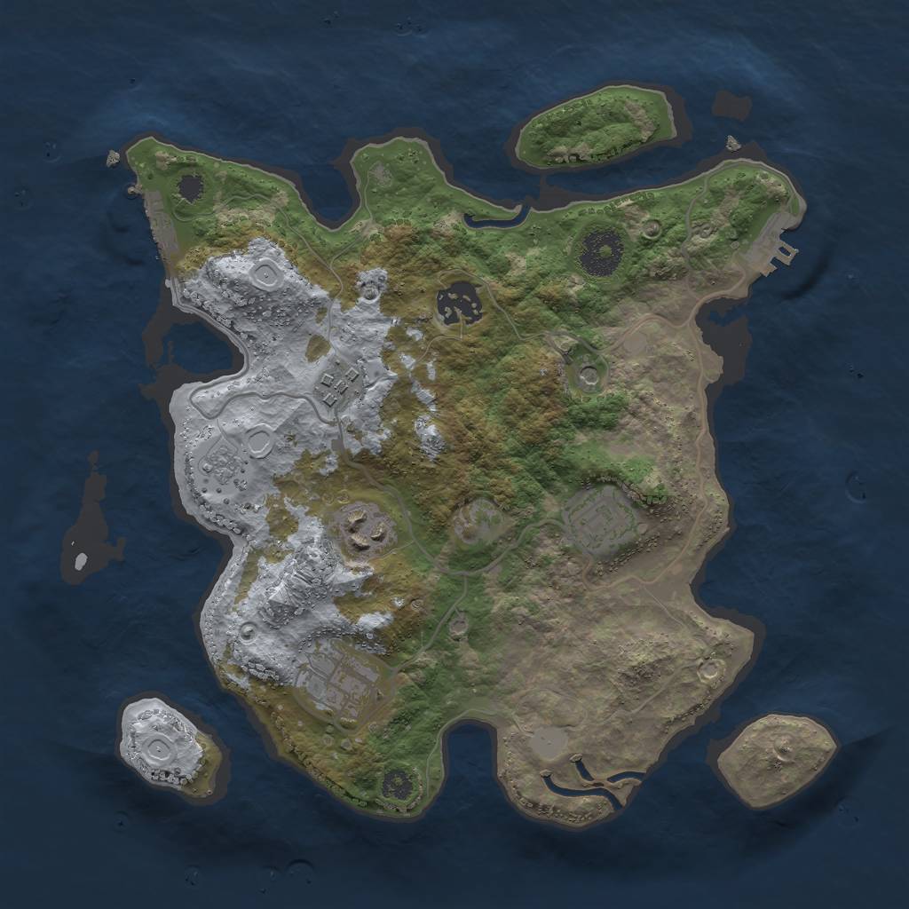 Rust Map: Procedural Map, Size: 3000, Seed: 1666557137, 14 Monuments