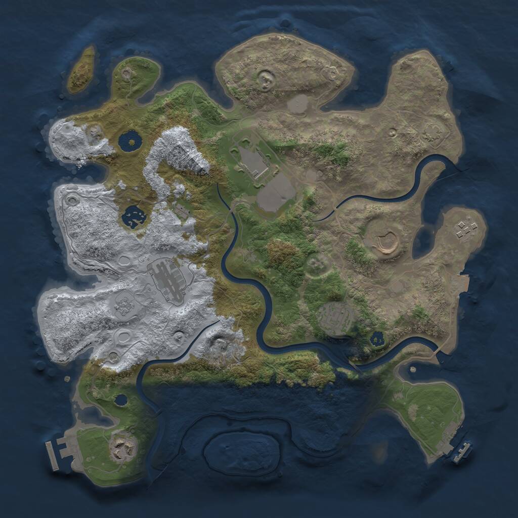 Rust Map: Procedural Map, Size: 3500, Seed: 583075852, 13 Monuments