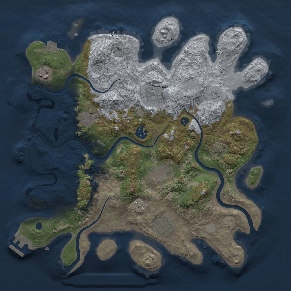 Rust Map: Procedural Map, Size: 3500, Seed: 15566750, 13 Monuments