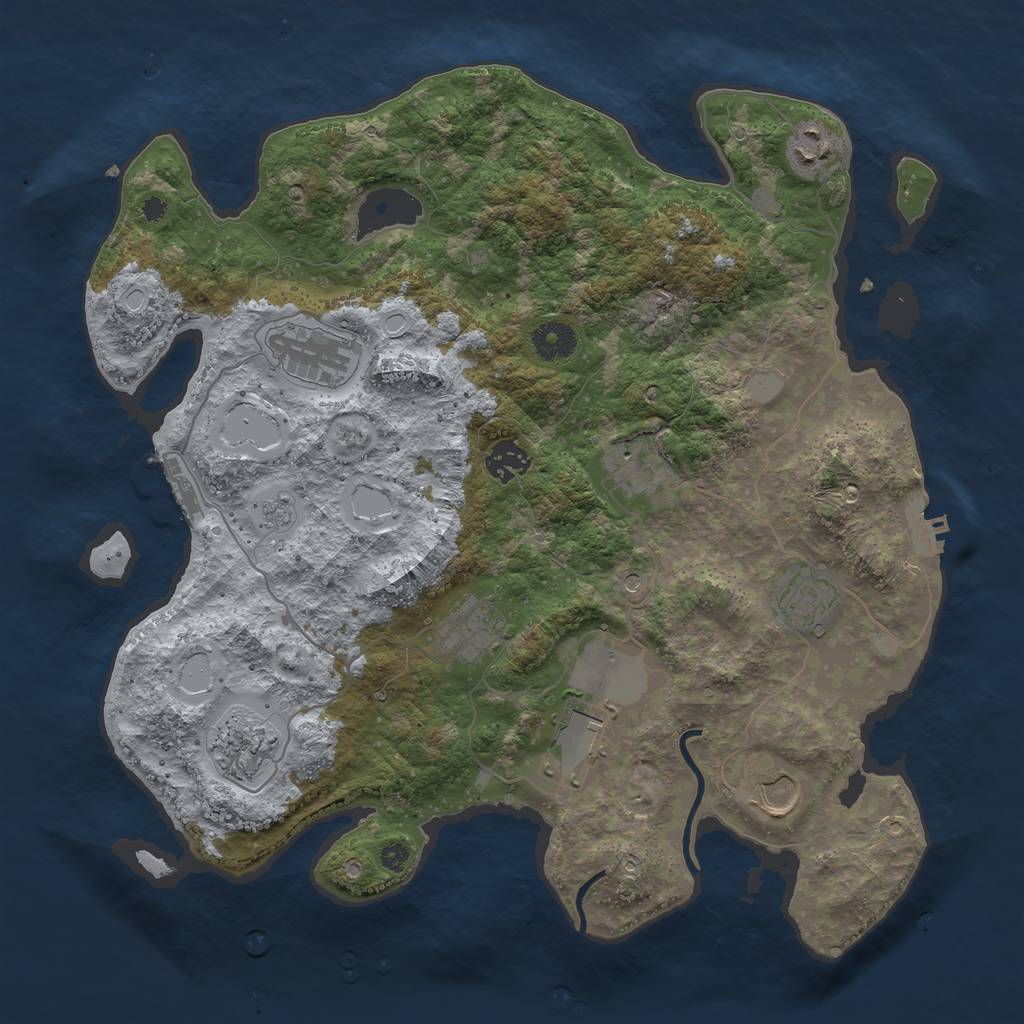 Rust Map: Procedural Map, Size: 3700, Seed: 961111997, 18 Monuments