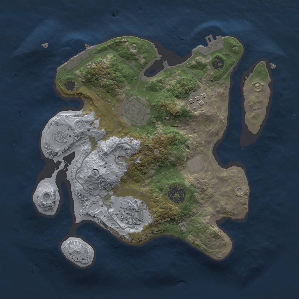 Rust Map: Procedural Map, Size: 2500, Seed: 1564450930, 12 Monuments