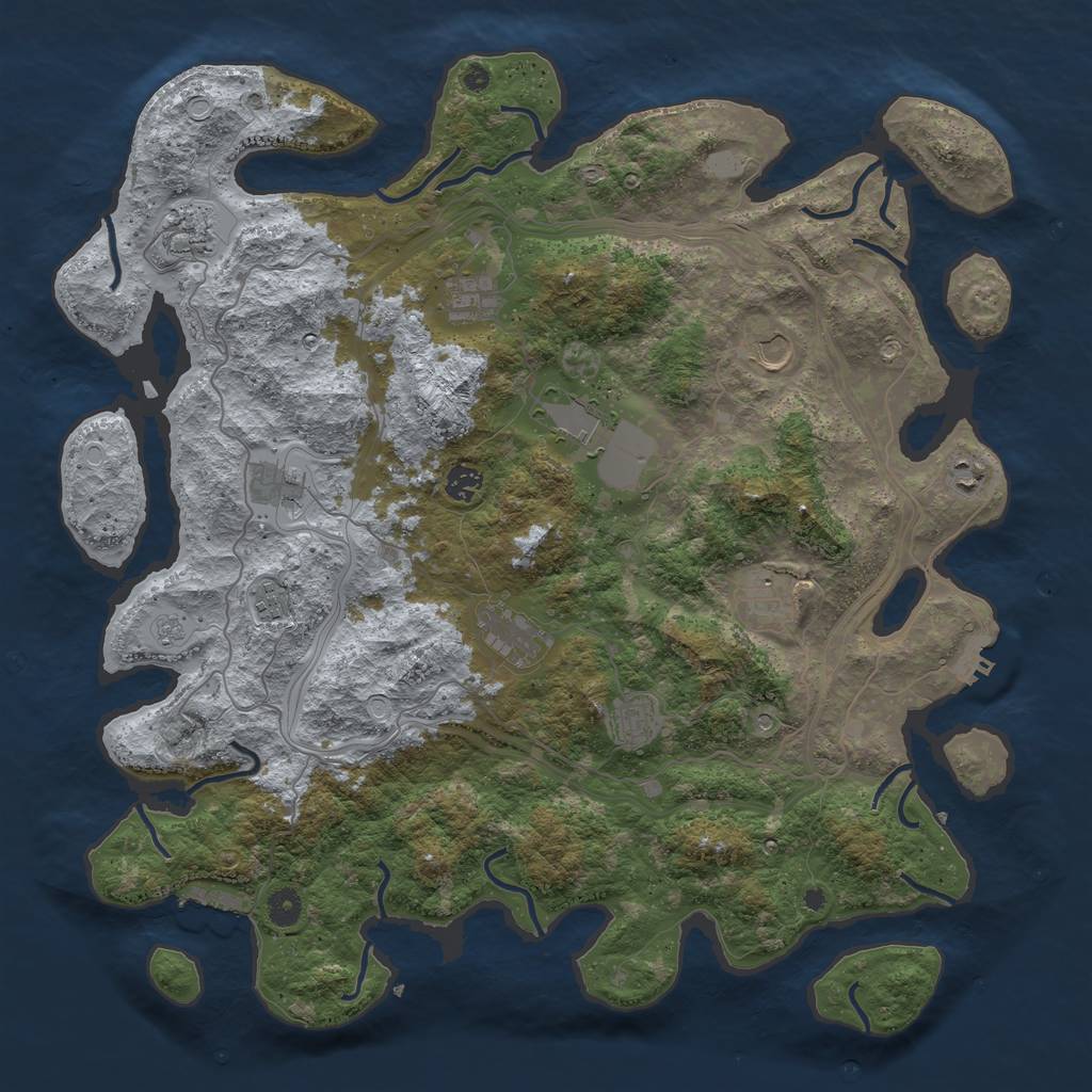 Rust Map: Procedural Map, Size: 4500, Seed: 22833866, 20 Monuments
