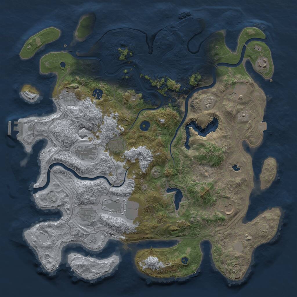 Rust Map: Procedural Map, Size: 4250, Seed: 235949160, 16 Monuments