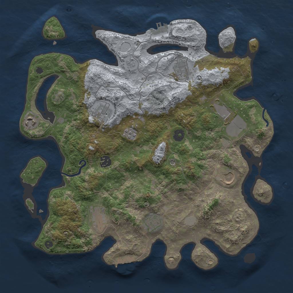 Rust Map: Procedural Map, Size: 3700, Seed: 151140804, 18 Monuments