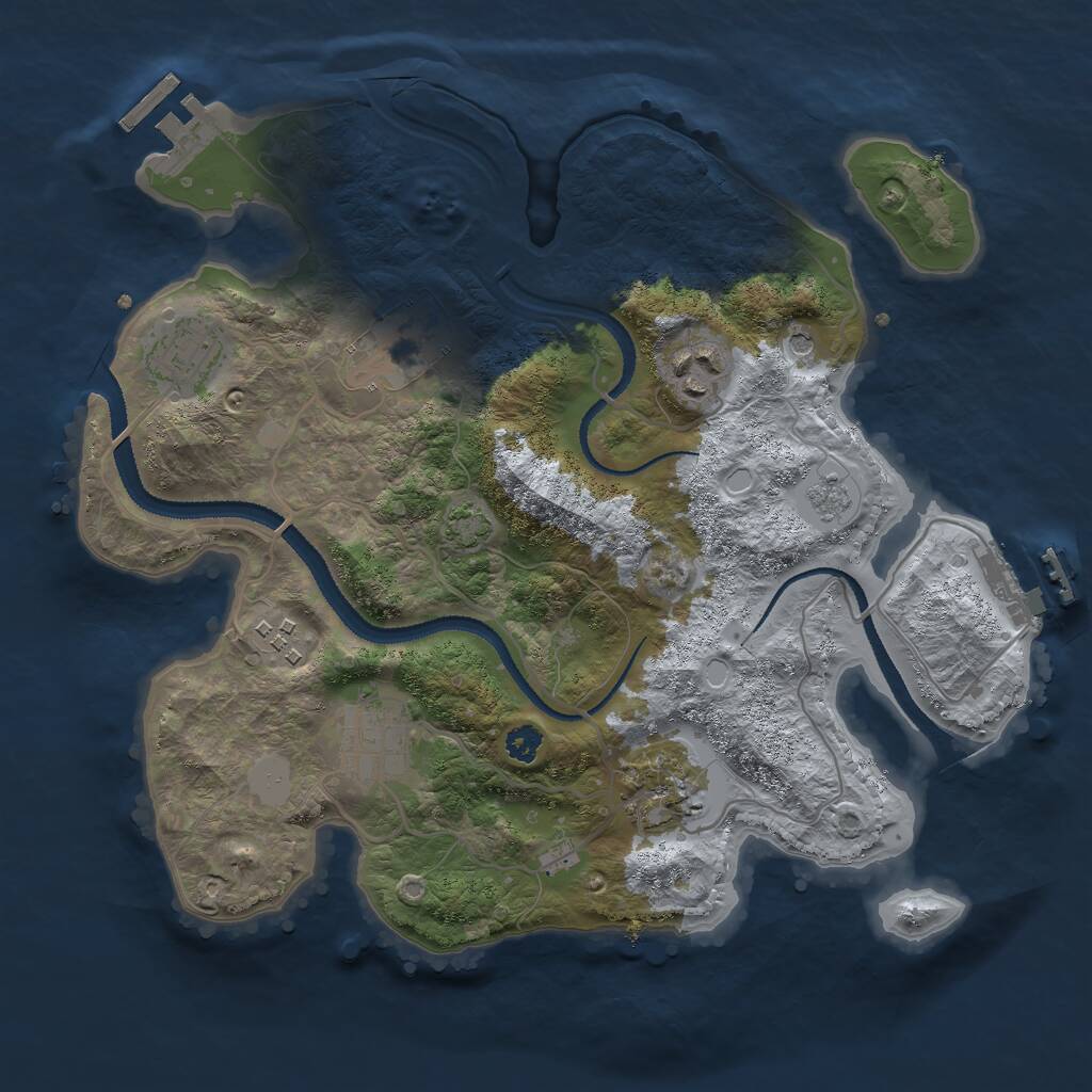 Rust Map: Procedural Map, Size: 3000, Seed: 664040226, 12 Monuments