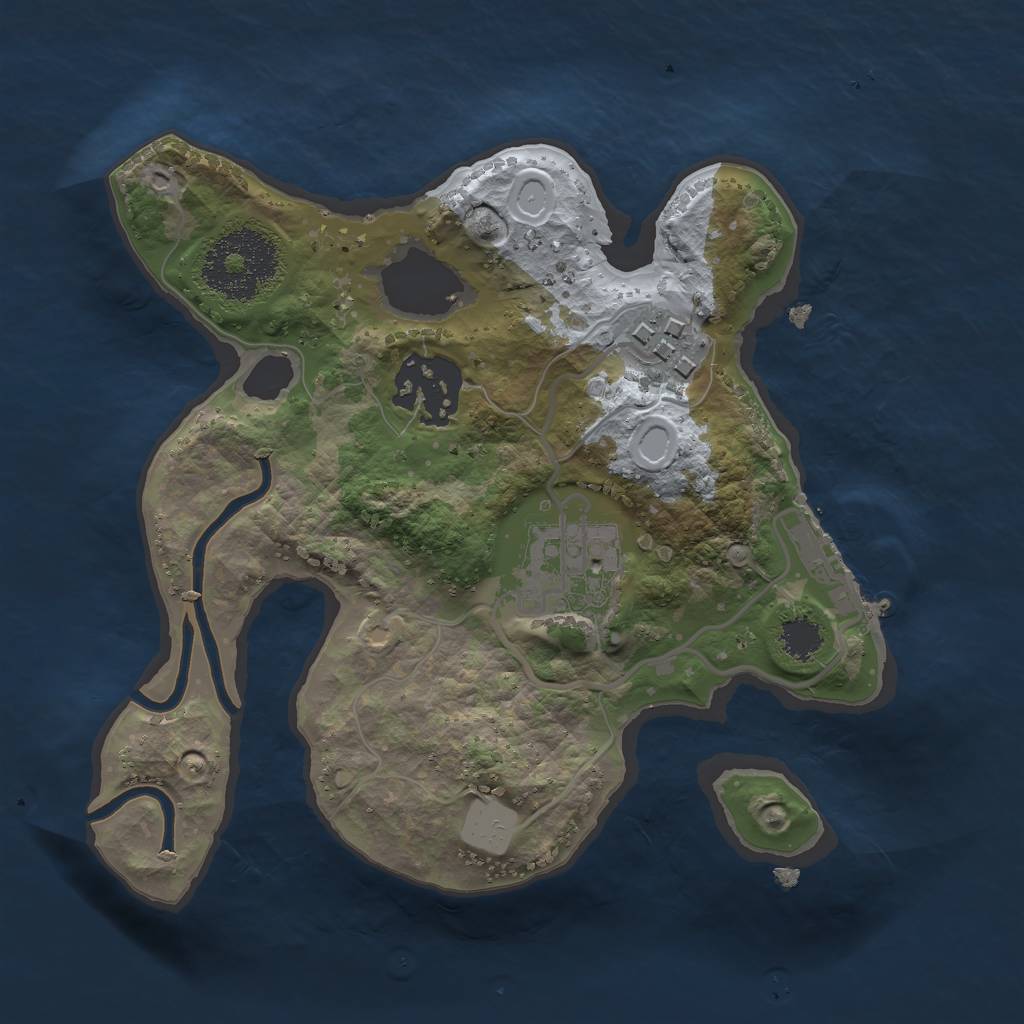 Rust Map: Procedural Map, Size: 2150, Seed: 51651, 9 Monuments
