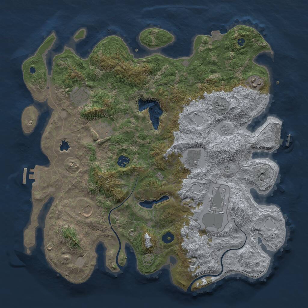 Rust Map: Procedural Map, Size: 4000, Seed: 1319403191, 13 Monuments