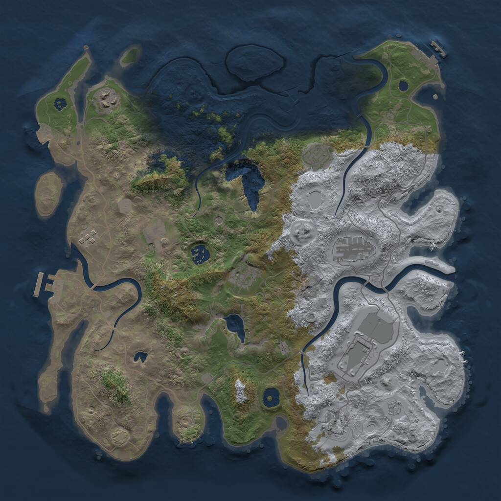 Rust Map: Procedural Map, Size: 4000, Seed: 1319403191, 15 Monuments