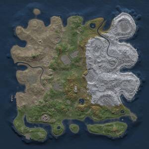 Thumbnail Rust Map: Procedural Map, Size: 3800, Seed: 800851, 16 Monuments