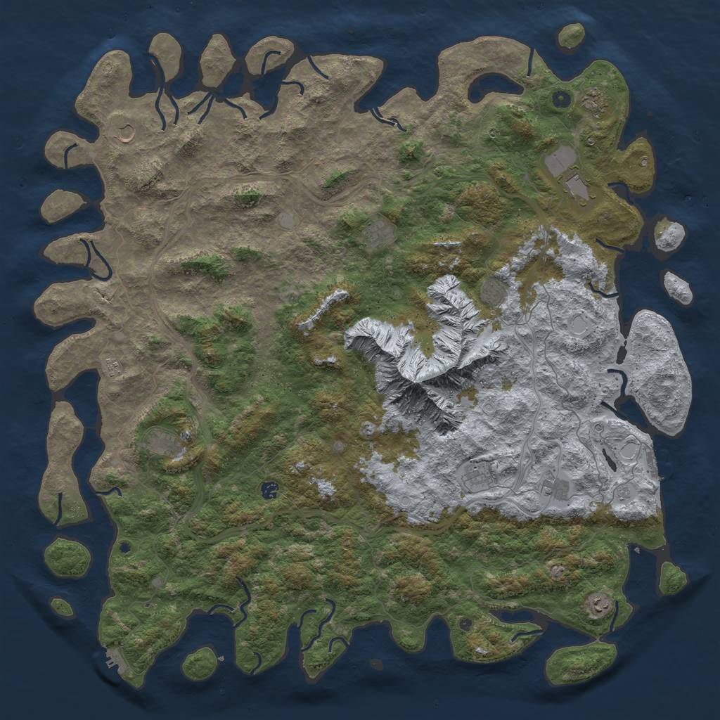 Rust Map: Procedural Map, Size: 6000, Seed: 11234, 18 Monuments