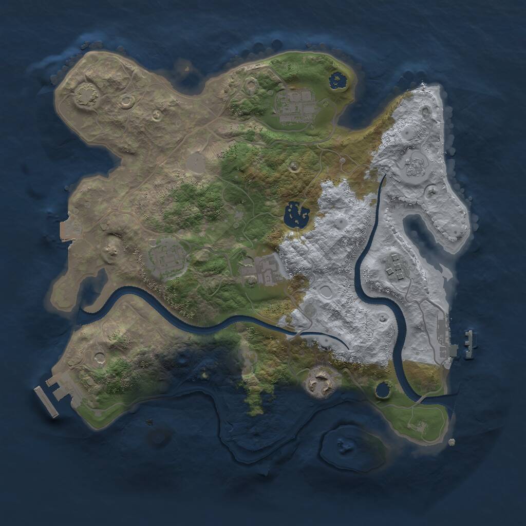 Rust Map: Procedural Map, Size: 3000, Seed: 474805348, 12 Monuments