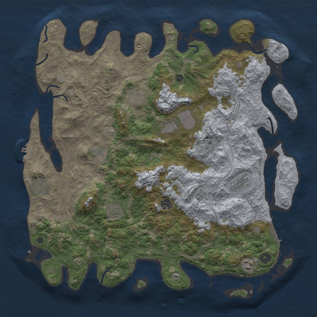 Rust Map: Procedural Map, Size: 4444, Seed: 349241, 18 Monuments