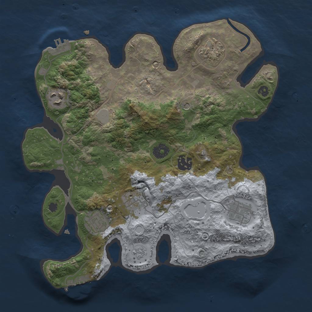 Rust Map: Procedural Map, Size: 3000, Seed: 328756, 13 Monuments