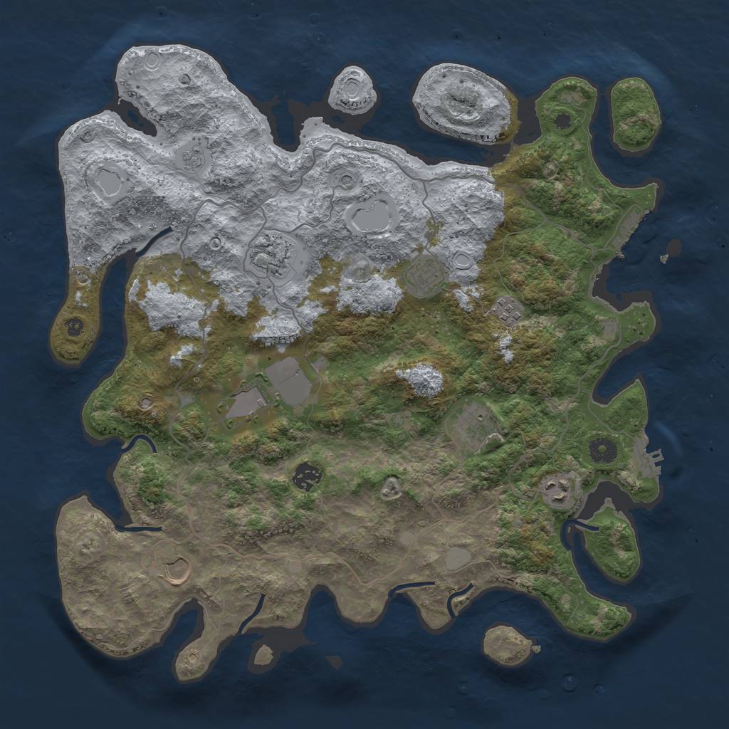 Rust Map: Procedural Map, Size: 4000, Seed: 68594176, 17 Monuments
