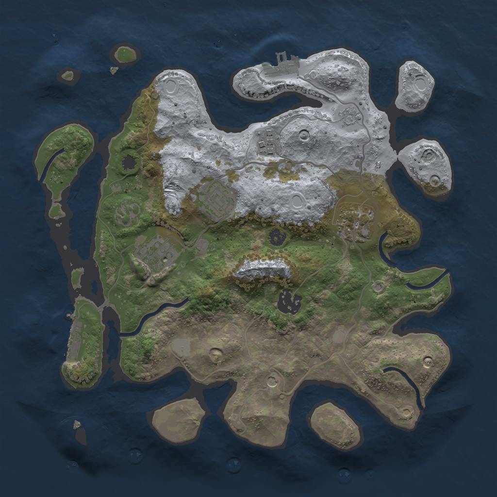Rust Map: Procedural Map, Size: 3000, Seed: 955548954, 14 Monuments