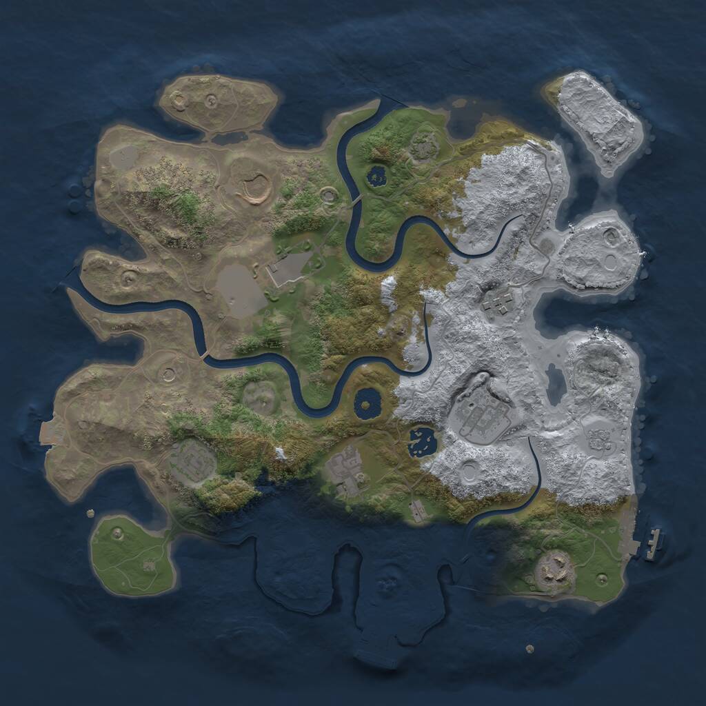 Rust Map: Procedural Map, Size: 3500, Seed: 22566694, 14 Monuments