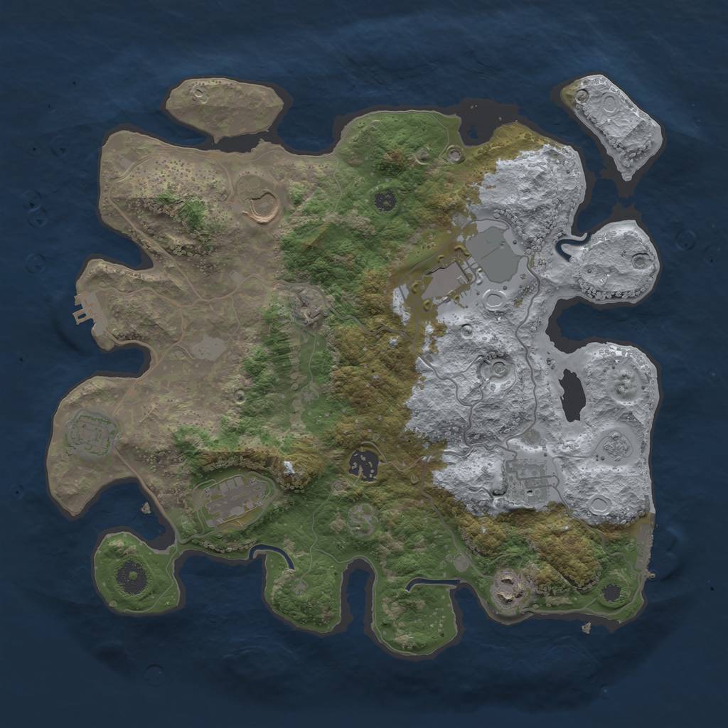 Rust Map: Procedural Map, Size: 3500, Seed: 22566694, 14 Monuments