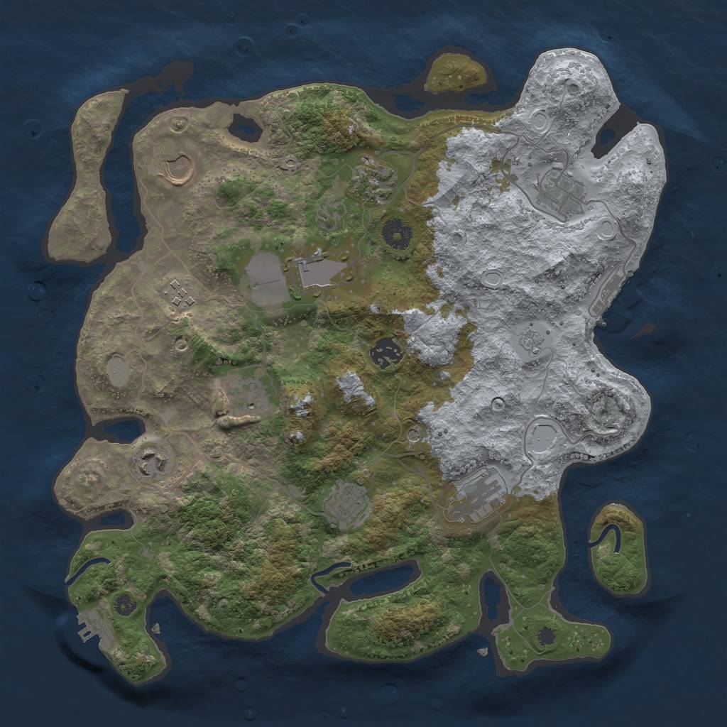 Rust Map: Procedural Map, Size: 3600, Seed: 231591451, 19 Monuments