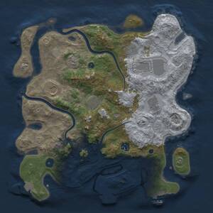 Thumbnail Rust Map: Procedural Map, Size: 3600, Seed: 231591451, 13 Monuments
