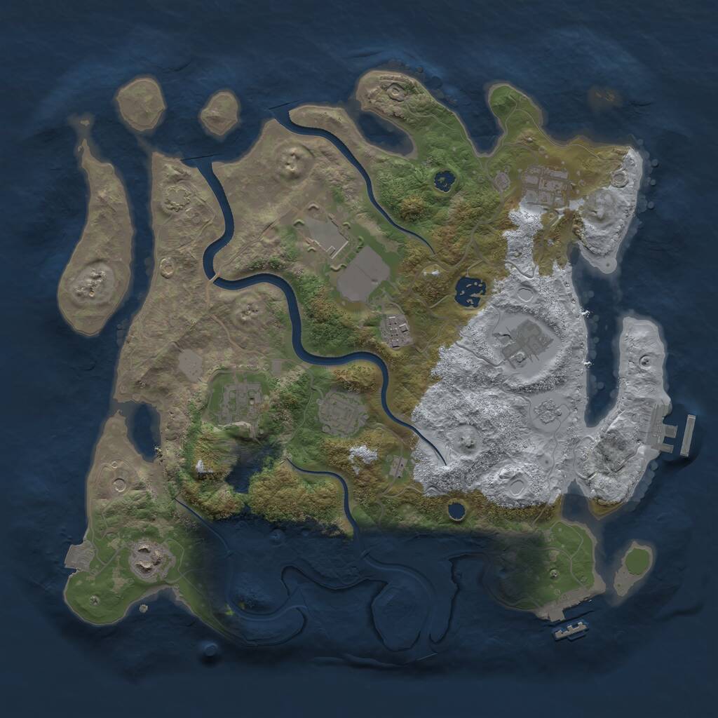 Rust Map: Procedural Map, Size: 3500, Seed: 73651401, 14 Monuments