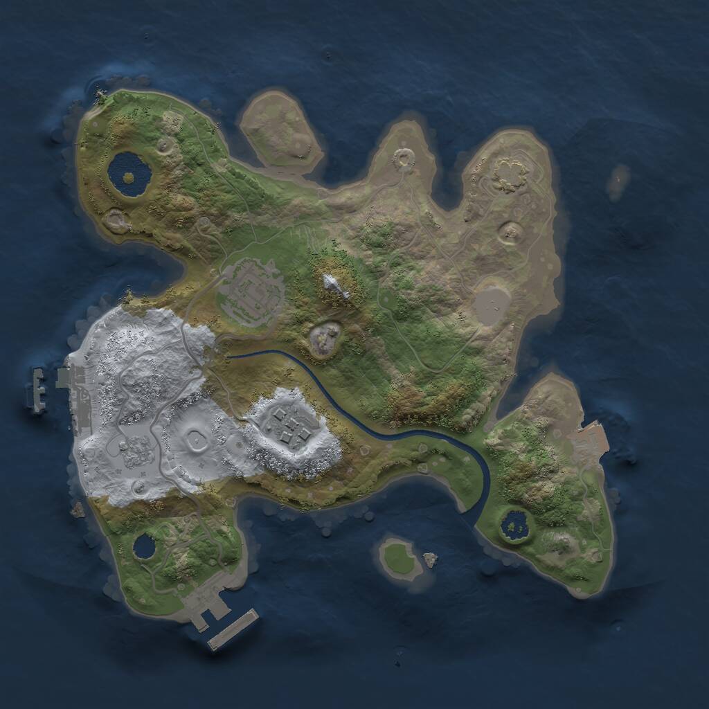 Rust Map: Procedural Map, Size: 2500, Seed: 209733, 7 Monuments