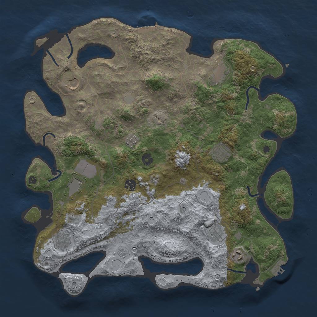 Rust Map: Procedural Map, Size: 4000, Seed: 778800147, 16 Monuments