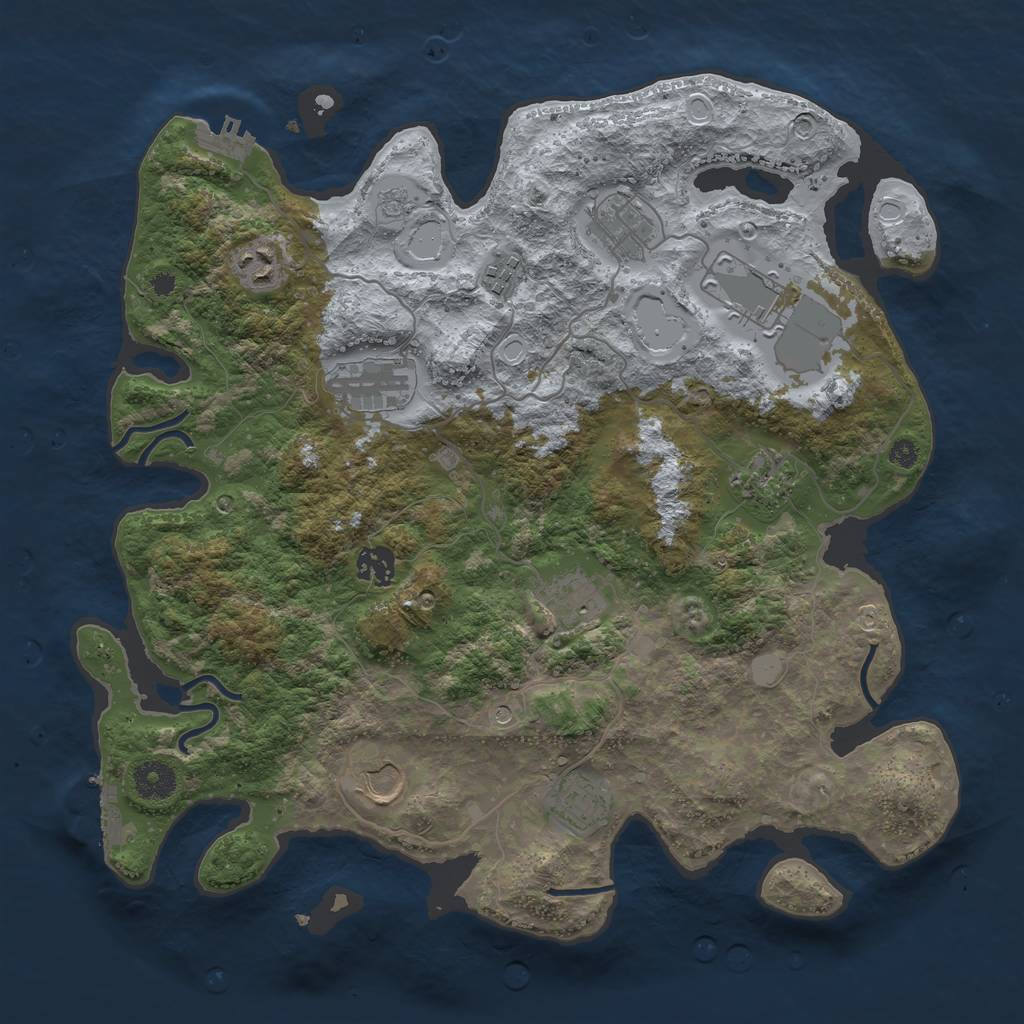 Rust Map: Procedural Map, Size: 3750, Seed: 56501348, 19 Monuments